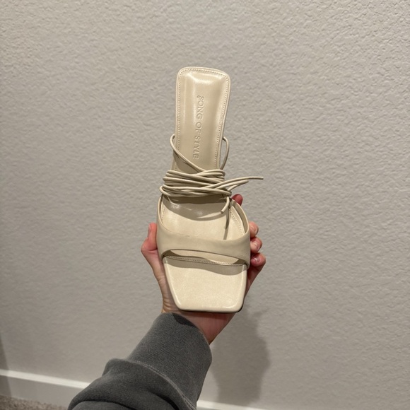 Song of Style from Revolve cream irregular heel sandals - Picture 4 of 11